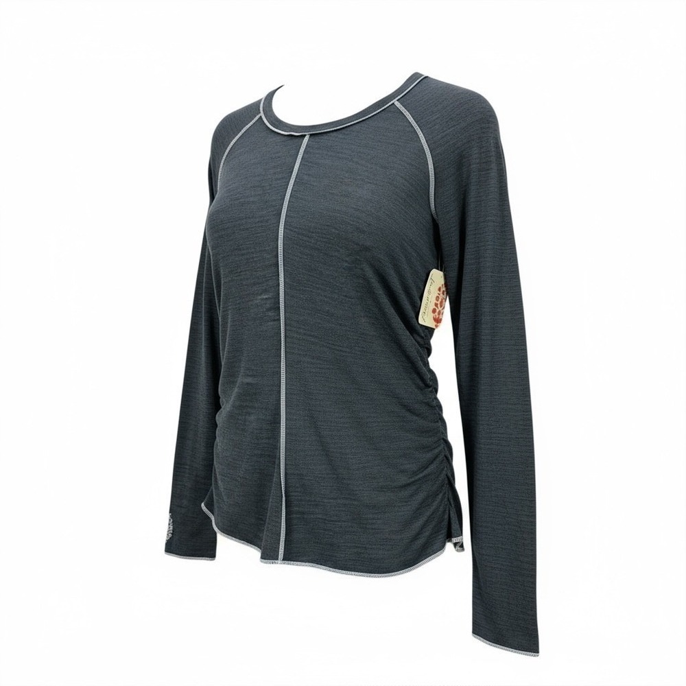 Free People‎ Movement Right On Run Top Long Sleeve Women's Size M Black Heather